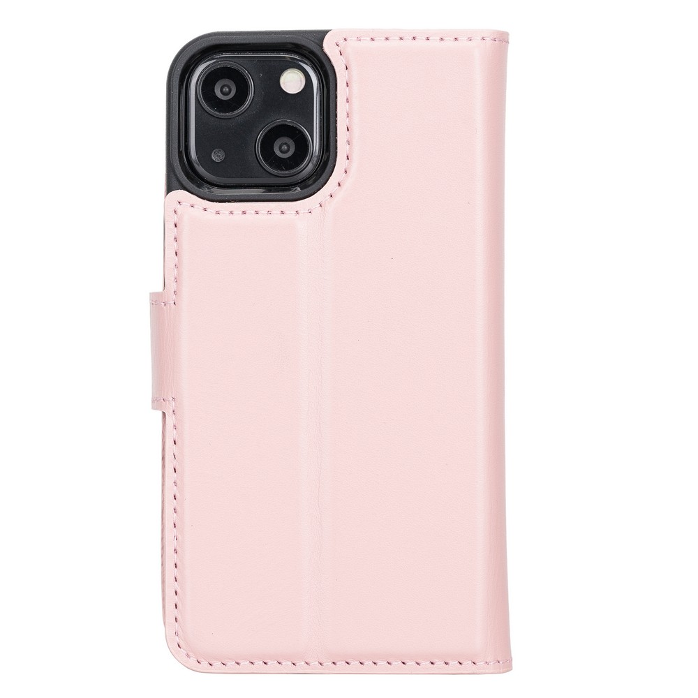 Apple iPhone 13 Mini Uyumlu Deri Cüzdanlı Kılıf NU2 Pembe - Görsel 5