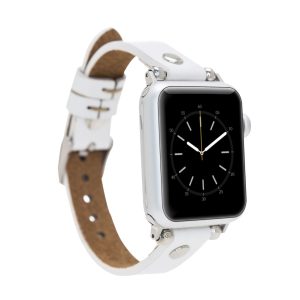Apple Watch Uyumlu Deri Kordon 38-40-41mm ST F3 Beyaz