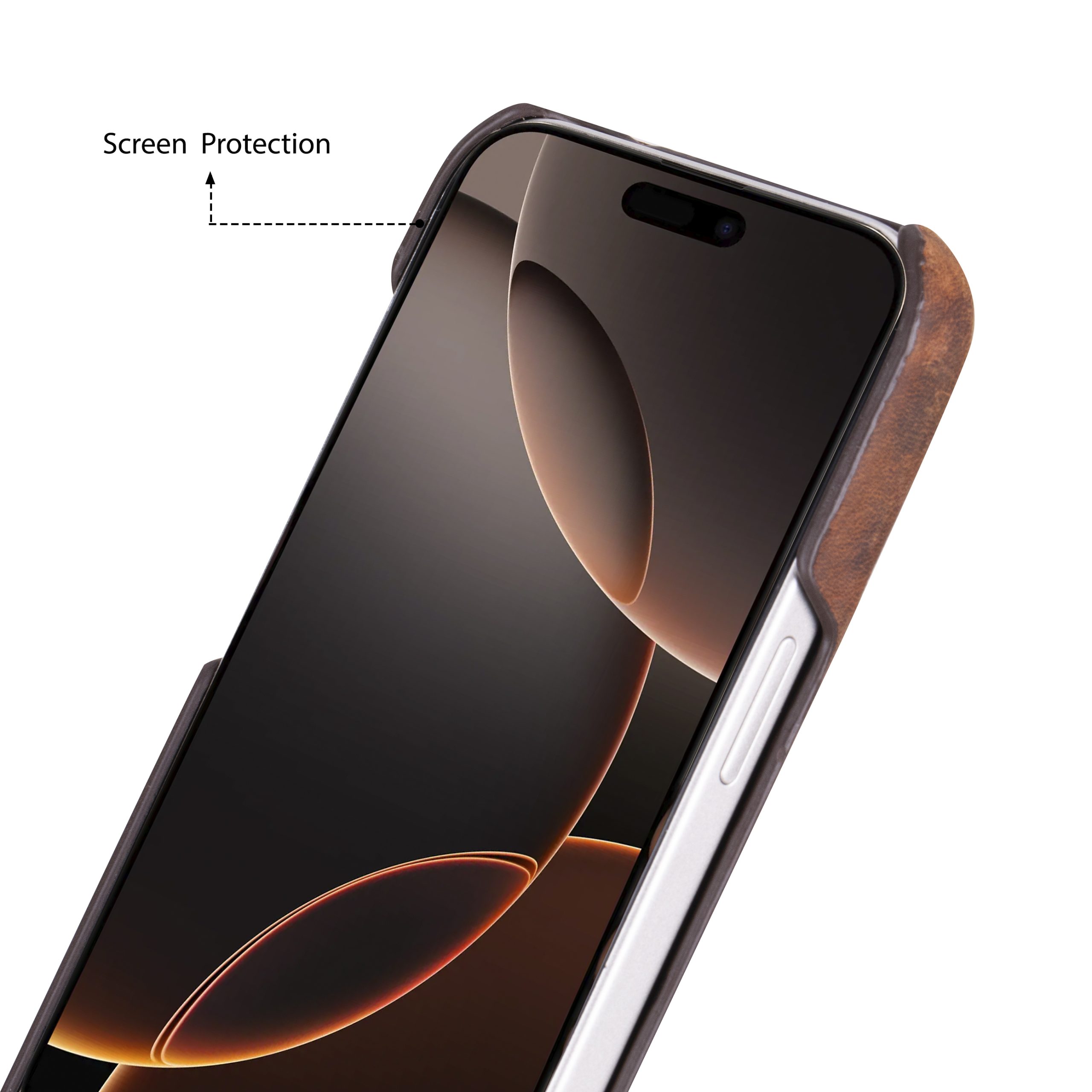 Apple iPhone 17 için, Hakiki Deri, El Yapımı Kılıf, Magsafe ile uyumlu, İç Yüzeyi Kadife,Antik Kahve - Görsel 5